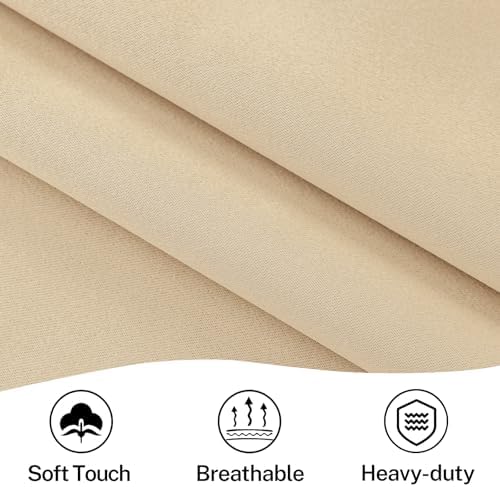 Vatge Dual Rod Pocket French Door Panel Curtains with Tieback - Door Curtain Panels for Doorway, 1 Panel, W36 x L54, Beige - Image 5