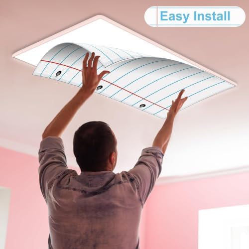 6Pcs Classroom Fluorescent Magnetic Light Covers,2x4 FT Notebook Paper - Image 4