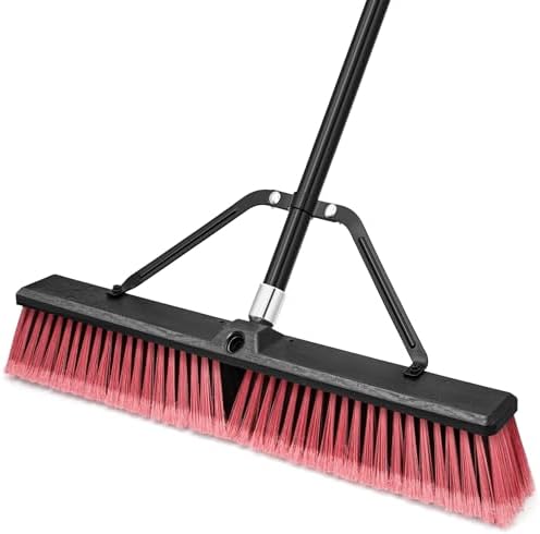 TidyBliss 24” Large Push Broom Outdoor Heavy Duty with 63” Long Handle by TidyBliss