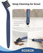 ROSEOK Grout Cleaner Brush Set, Detail Cleaning Brush Set, Nylon Bristles - Image 4