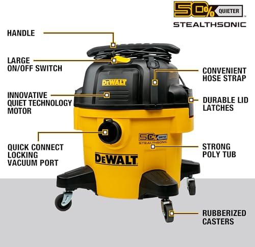 DEWALT 6 Gal 5 HP STEALTHSONIC Quiet Shop Vacuum Wet and Dry DXV06P-QTB - Image 6