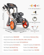VEVOR Gas Pressure Washer 2900 PSI and 1.85 Max GPM, Upgrade Aluminum Pump with Spray Gun and Wand, 4 Nozzle Set, Low Profile Power Washer for Cars, Fences, Driveways, Homes, Patios, Furniture - Image 7