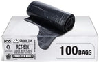 Aluf Plastics 60 Gal Black Coreless Roll Trash Bags, E-Z Tie (Pack of 100) by AlufPlastics