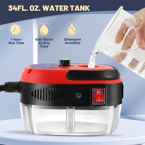 Moongiantgo High Pressure Steam Cleaner, 2500W Portable High Temp Bathroom Power Steamer Cleaning Machine For Home Use Grout Tile Kitchen Grease Car Detailing Engine (110V, Red) - Image 3