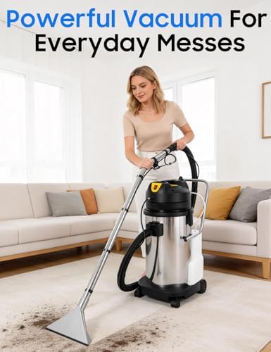 Commercial Carpet Cleaning Machine, 1000W 110V 40L/11Gal Professional Commercial 3 in 1 Carpet Spraying Floor Brush Cleaner Extractor Vacuum Washing Machine Portable Carpet Cleaner (40L) - Image 2