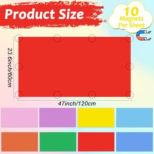 8 Pcs Fluorescent Light Covers with 80 Magnets Decorative for Classroom Ceiling Lights 4 x 2 Feet Magnetic Light Cover Filter Easy Install for Office Hospital Home Ceiling Supplies (Vibrant Color) - Image 2