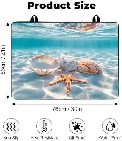Heat-resistant Stove Top Cover - 28.5" X 20.5" Cooktop Protector Covers, Scratch-resistant Washable Pad Kitchen Countertop Mat (Sky, 30" x 21") - Image 2