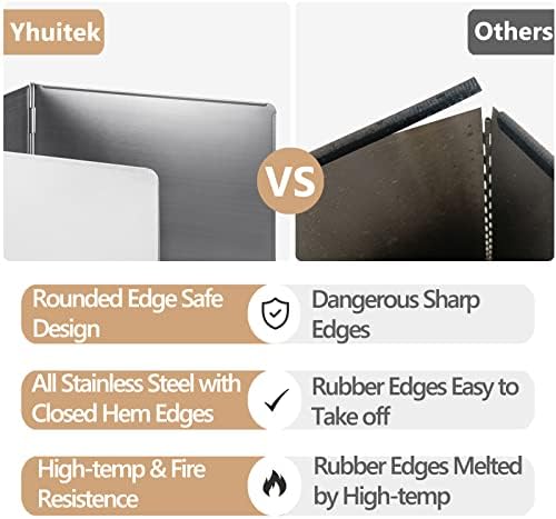 2 Pack 2 Sided Splatter Guard, Yhuitek Anti Splatter Shield Stainless Steel Oil Splatter Guard for Stove Top, Foldable Grease Splatter Screen, 14.5"x12.2"(H) - Image 4