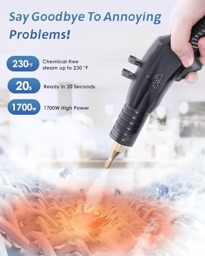 High Pressure Steam Cleaner, 1700W Steamer for Cleaning Grout Tile, Heavy Duty Portable Steamer Cleaner for Car Auto, High Heat Cleaning Steamer for Home Shower All Surfaces 110V - Image 2