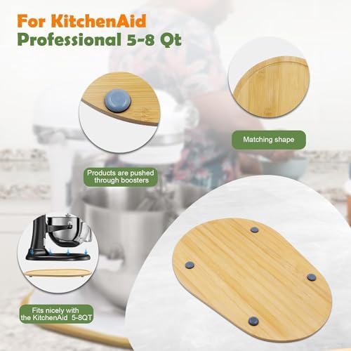 Bamboo Mixer Slider for Kitchen Aid 5-8 Qt Bowl Lift Stand Mixer - Image 4