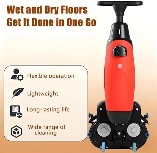 17" Commercial Floor Scrubber Machine - Walk Behind Floor Cleaning Machine with Double Brushes, Cordless Electric Floor Scrubber & Polisher for Tile, Concrete Floor, Hardwood, 13000 Sqft/h - Image 3