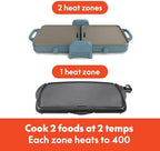 bella 10"x20" Fold and Store Griddle, Non-Toxic, Ceramic Coating, Surf - Image 4