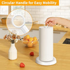 White Paper Towel Holder Countertop, White Kitchen Accessories Decor, Stainless Steel, Paper Towel Holder Stand for Bathroom Farmhouse Essentials, Weighted Base, Anti-Slip - Image 2