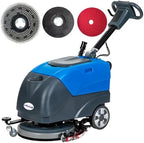 Emotor 15'' Foldable Walk Behind Floor Scrubber Machine Hand Push Scrubber Machine for Industrial Commercial Use,Upgrade Automatic Water Flow, Machine Size 32"X18"X25"(Blue) by HiBuyer