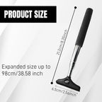 Side Mirror Squeegee, Window Cleaner Tool, Retractable Car Side Mirror Squeegee with Telescopic Long Handle, Car Mini Portable Window Cleaner Tool for Rainy Weather (Car/Black) - Image 2