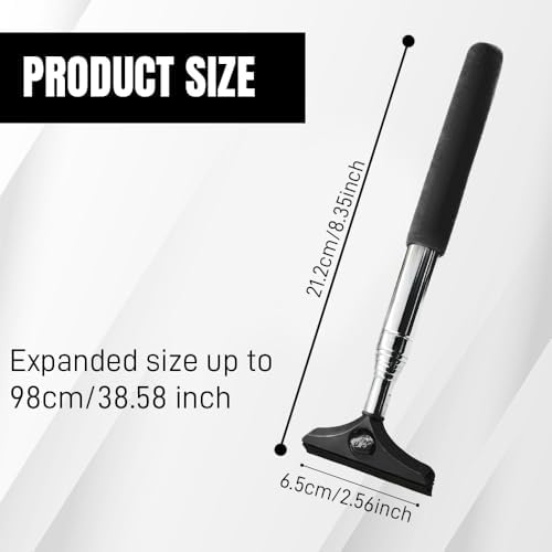 Side Mirror Squeegee, Window Cleaner Tool, Retractable Car Side Mirror Squeegee with Telescopic Long Handle, Car Mini Portable Window Cleaner Tool for Rainy Weather (Car/Black) - Image 2
