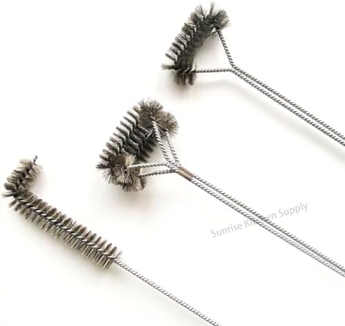 SUNRISE Fryer Brush with Long Handle (Stainless Steel, L, Single, and Double Brush) - Image 3
