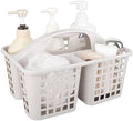 Portable Shower Caddy Basket Plastic Storage Basket with Divided Light Grey by JiatuA