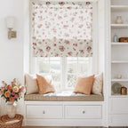 StangH Vintage Magnetic Red Floral Linen Roman Shades, W30 x L64, 1 Panel by StangH