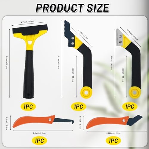 37 Pack Grout Removal Tool Kit, 3 Tile Grout Saws with 20 Extra Cleaning Blades, Hand Grout Saw and Caulk Remover Tool for Bathroom Showers, Ideal for Tile Grout Gap Cleaning and Repair - Image 2
