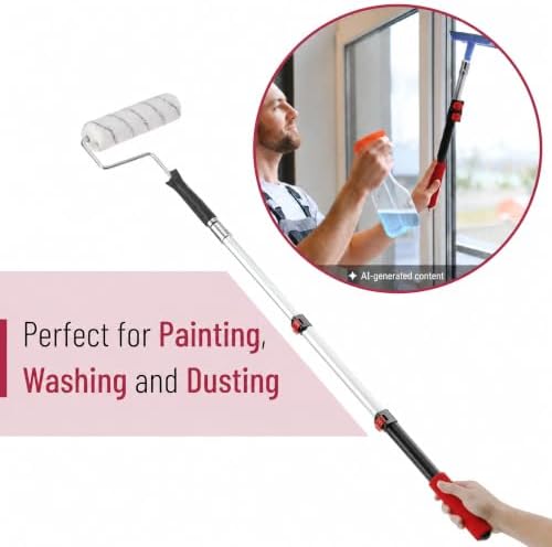 Bates- Telescopic Extension Pole, 3 Ft, Aluminum Alloy, Sturdy Multi-Purpose Extension Pole with Flip-Lock Design for Painting, Dusting and Cleaning - Image 4