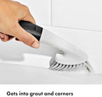 OXO Good Grips Grout Brush & Heavy Duty Scrub Brush Combo Set; Tough, Durable bristles Cut Through Grime and soap scum; Ideal for tubs, Tile Walls, countertops and Floors - Image 6