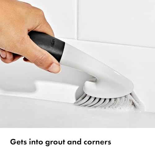 OXO Good Grips Grout Brush & Heavy Duty Scrub Brush Combo Set; Tough, Durable bristles Cut Through Grime and soap scum; Ideal for tubs, Tile Walls, countertops and Floors - Image 6