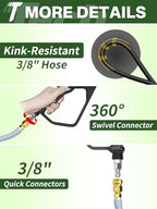 3/8" 4800PSI Pressure Washer Hose 100FT Swivel Quick Connect - Image 6