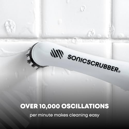 SonicScrubber Household Cleaning Brush Power Scrubber - Electric Spin Scrubber Brush for Home, Kitchen & Bathroom - Grout Cleaner & Removes Mould (Washing-Up System Spin Brush) - Image 3