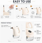 Handheld Steam Cleaner, Fast Heat Steam Cleaner, Adjustable Steam, 450mL Large Water Tank, Pressurized Portable Steamer for Cleaning Home, Kitchen, Car, Bathroom, Tile, Furniture, Multi-Surface - Image 6