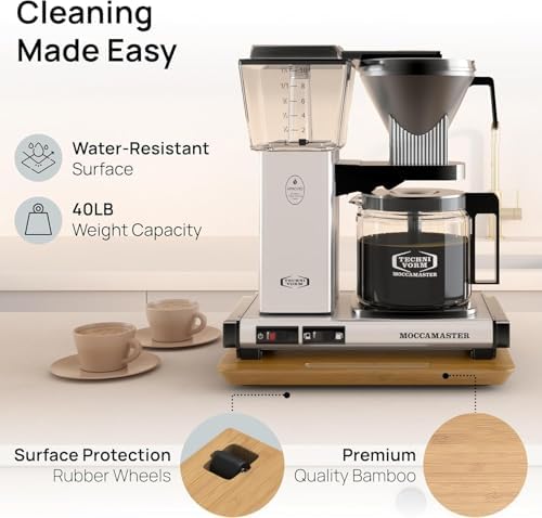 Ibyx Appliance Slider, Sliding Tray for Coffee Maker, 13x10.5 in, Natural - Image 4