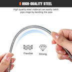 Drain Auger 25 Ft,Plumbing Snake With Drill Adapter,Pipe Clog Remover for Kitchen Bathroom Shower Sink Cleaning,Flexible Spring Steel - Image 2