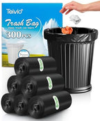 Teivio Small Black Trash Bags 3 Gallon 300 Count Bathroom Garbage Bags by Teivio
