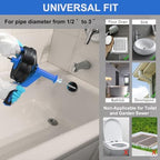 Drain Auger, Clog Remover with Drill Adapter, 25 Feet Flexible Plumbing Snake Use Manually or Powered for Kitchen, Bathroom and Shower Sink, Comes with Gloves (blue) - Image 3