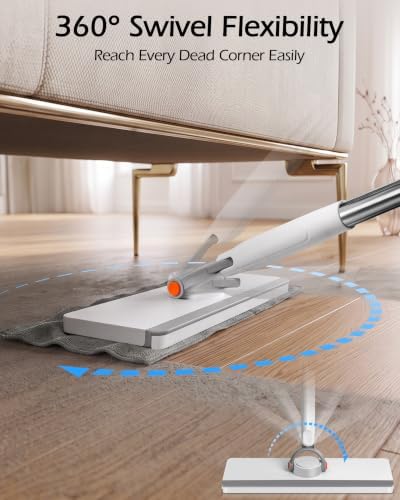 MASTERTOP Snap Grip Mop, Hands Free Flat Mop with 51" Adjustable Handle - Image 4