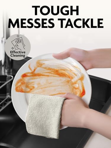 Fantasticlean Kitchen Towels Roll, 40 Sheets, 10''x 10'' (Beige, Grayish) - Image 3