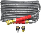1/4’’ Pressure Washer Hose 25FT, Steel Wire Biaided Hose 4200PSI by Heliwoo