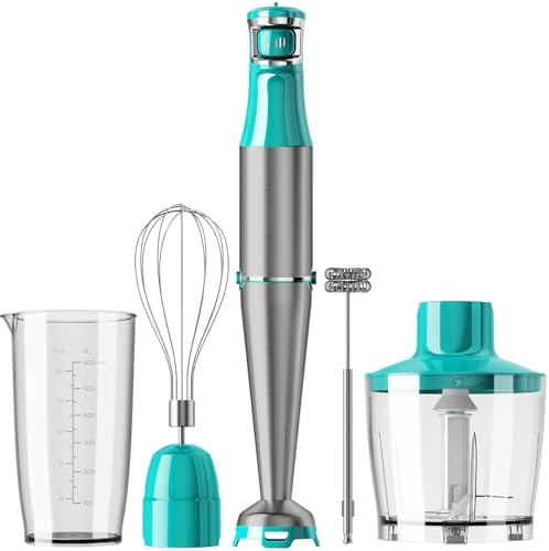 Turelar Immersion Blender Handheld 5 in 1 Hand Blender Set 1100W Heavy Duty by Turelar