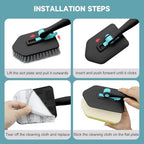 nacena Shower Scrubber with Long Handle, 4 in 1 Tile Tub Scrubber Brush with 3 Detachable Cleaning Heads and V-Shaped Grout Brush Shower Cleaner Brush for Bathroom Kitchen Toilet Tub Sink Wall, Black - Image 6