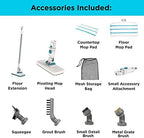 BLACK+DECKER Steam Mop, Floor and Handheld Steamer, Multi-Purpose Steam Cleaner with 6 Attachments, Corded (BHSM15FX08) - Image 2