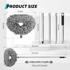 DRQ Ceiling Fan Cleaner Duster with 13-48 in Extension Pole, Grey - Image 2