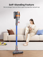 Cordless Vacuum Cleaner, 650W 55KPA 70Min(Eco) with Extra Mattress Cleaning Tool, Stick Vacuum Cleaners for Home, Wall Mount Charging, Self-Standing, Stick Cordless Vacuum for Floor Pet Hair Carpet - Image 6
