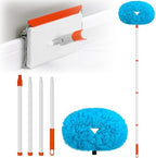 Baseboard Cleaner Tool with Handle, Extendable Long Handle Baseboard Cleaning Duster with Reusable Pads for Floorboard, Ceiling Fan Blade Cleaner Duster (Blue) by Qaestfy