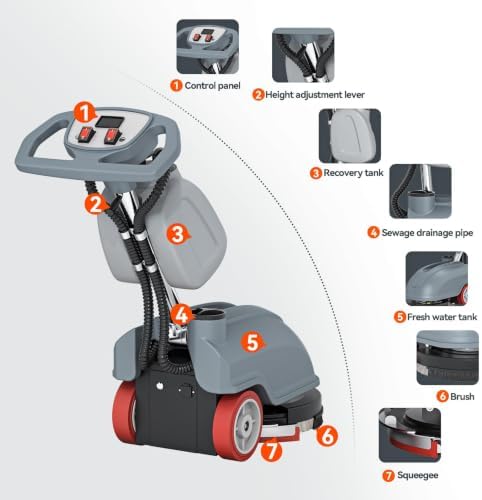 16'' Commercial Floor Scrubber Machine Walk Behind - Image 4