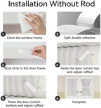 Vatge French Door Curtain - Adjustable Rod Pocket Light Filtering Window Treatment for Sliding Glass Doors, 1 Panel, W25 x L54, Greyish White - Image 3