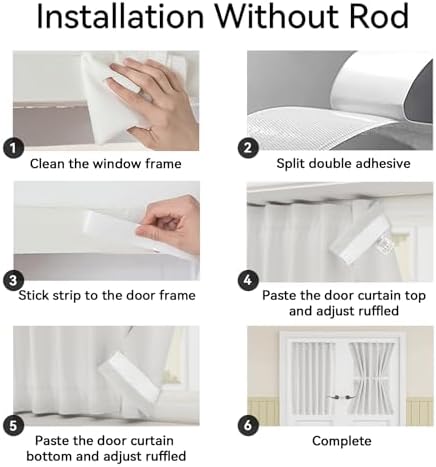 Vatge White French Door Curtains for Front Door and Small Windows on Glass Door, 1 Panel, W25 x L40, Greyish White - Image 3