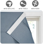 RYB HOME 100% Blackout Curtains for French Door, Privacy Lightweighted Door Window Curtains Thermal Insulated for Kitchen Living Room Easy to Install Blinds, W26 x L69 inch, 1 Pc, Haze Blue - Image 6