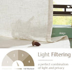 jinchan Tassel Linen Tier Curtain, Back Tab, 50x36, 1 Panel, Natural - Image 6