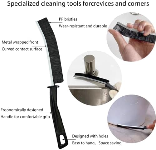 7 Pcs Multi-Purpose Crevice Cleaning Brush Tool for Stubborn Kitchen Grease Stains, Bathroom Crevices, Window Gutters, Tiles and Faucets - Image 3