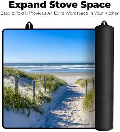 Heat-resistant Stove Top Cover - 28.5" X 20.5" Cooktop Protector Covers, Scratch-resistant Washable Pad Kitchen Countertop Mat (Blue Sky, 28.5" x 20.5") - Image 6